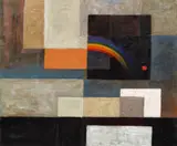 Gheorghe Firică, Noapte cu curcubeu, 1990, ulei pe pânză