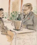 Theodor Pallady, Les Deux Magots, 1934, acuarelă și creion pe hârtie