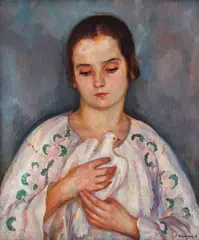 Inocență by Samuel Mützner, 1928, ulei pe pânză, sold Jun 2022