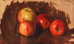 Mere by Samuel Mützner, ulei pe carton, sold Jun 2022