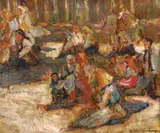 Rudolf Schweitzer–Cumpăna, Curtea Bisericii Popești-Leordeni