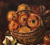 Coș cu mere by Octav Băncilă, ulei pe pânză, sold Jun 2022