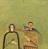 Cuplu by Sorin Ilfoveanu, 2016, ulei pe pânză, sold Jun 2022