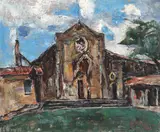 Église Saint Martin (Montreuil) by Gheorghe Petrașcu, 1934, ulei pe pânză, sold Jun 2022