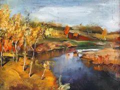 Adrian Ghenie, Peisaj de toamnă, 1997, ulei pe pânză