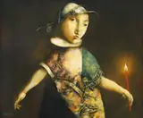 La chandelle rouge by Georges Mazilu, acrilic pe panză, sold Jun 2022