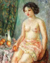 Gheorghe Ionescu Sin, Nud cu portocale, 1932, ulei pe pânză