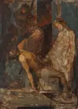 Pieta by Nicolae Vermont, ulei pe carton, sold Jun 2022