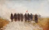 Nicolae Petrescu Mogoş, Pe front, 1908, ulei pe carton