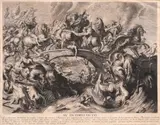 Gaspard Duchange, Lupta amazoanelor (după Peter Paul Rubens), acvaforte și gravură cu acul