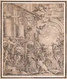 Adorația magilor (după Paolo Veronese) by sec. Xvii Şcoală Italiană, acvaforte și gravură cu acul, offered May 2022