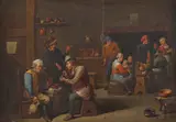 Manieră David Teniers cel Tânăr, La tavernă, ulei pe pânză