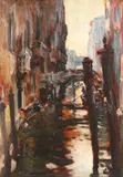 Veneția by Louis Agricol Montagné, ulei pe lemn, offered May 2022