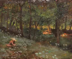 Otto Holmström, În grădină, ulei pe pânză
