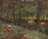 Otto Holmström, În grădină, ulei pe pânză