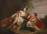 Manieră François Boucher, Scenă bucolică, ulei pe lemn