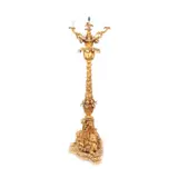 Manufactura Schallenberg, Monumentală torchère Renaissance Revival, din bronz aurit, cu 5 lumini, sfârșitul sec. XIX, bronz aurit