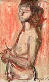 Corneliu Baba, Studiu de nud, guașă, ceracolor și creion pe hârtie