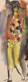Corneliu Baba, Arlechin, 1977, tempera pe hârtie lipită pe carton