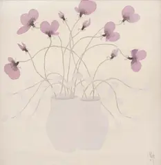 Constantin Piliuță, Violete, 1981, ulei pe pânză