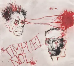 Timpuri noi by Manuell Mănăstireanu, 2000, tuș și acuarelă pe carton, offered Apr 2022
