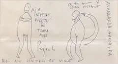 Dan Perjovschi, Noi nu suntem de vină, pix pe hârtie