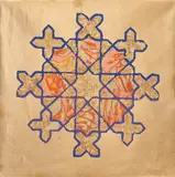 Silviu Orăviţan-Creţu, Inimă, 2012, ulei și foiță de aur pe hârtie