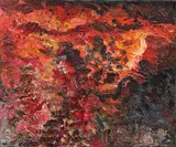 Christian Paraschiv, Lava (Etna), 1984, ulei pe pânză