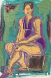 Eva Cerbu, Modelul, tempera pe hârtie