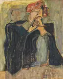 Eva Cerbu, Pe gânduri, tempera pe hârtie