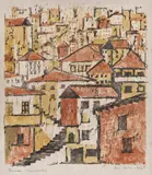 Eva Cerbu, Citadină (Veliko Târnovo), xilogravură în culori