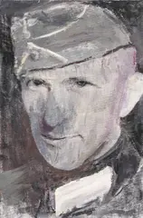 Bogdan Vlăduță, Portretul lui Ernst Junger, ulei pe pânză lipită pe carton