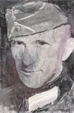 Bogdan Vlăduță, Portretul lui Ernst Junger, ulei pe pânză lipită pe carton