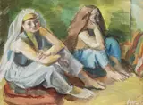 Iosif Iser, Odalisce, 1937, guașă pe hârtie