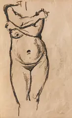 Tors by Nicolae Tonitza, tuş şi laviu pe hârtie, sold Mar 2022