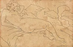 Studiu de nud by Nicolae Tonitza, peniță pe hârtie, sold Mar 2022