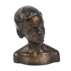 Bust de copil by Alexandru Călinescu, 1920, bronz, sold Mar 2022