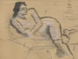 Theodor Pallady, Studiu de nud, cărbune și acuarelă pe hârtie