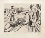 Iosif Iser, La plajă, 1924, gravură cu acul