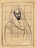 Nicolae Tonitza, Portret de arab, peniță și creion pe hârtie de calc