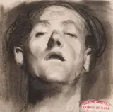 Corneliu Baba, Autoportret, cărbune pe hârtie