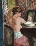 Francisc Gall, La oglindă, ulei pe carton