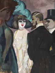 Iosif Iser, Pălăria verde, 1908-1909, guașă vernisată pe hârtie lipită pe carton