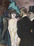 Iosif Iser, Pălăria verde, 1908-1909, guașă vernisată pe hârtie lipită pe carton