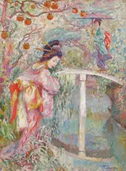 Samuel Mützner, Tayu-San în grădină, 1913, ulei pe pânză