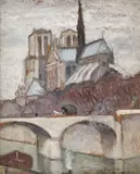 Theodor Pallady, Sena către Notre Dame, anii '20, ulei pe carton