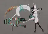 Jules Perahim, Animale fantastice, 1975, tempera pe hârtie