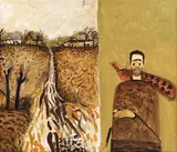 Bărbat cu fazan by Sorin Ilfoveanu, 2017, ulei pe pânză, sold Mar 2022