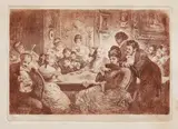Theodor Aman, Jocul de cărți, 1875, acvaforte și gravură cu acul