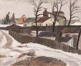 Ștefan Constantinescu, Peisaj de iarnă, ulei pe carton